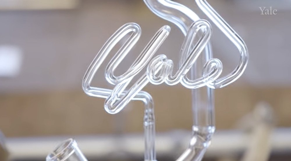 Yale shaped in blown glassware