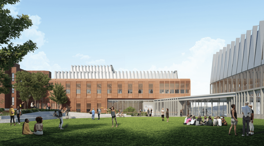 Architectural rendering of a new science building