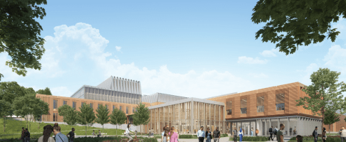 Architectural rendering of new science buildings