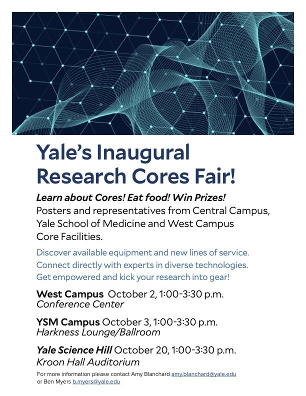 Research Cores Fair description, locations, dates and times